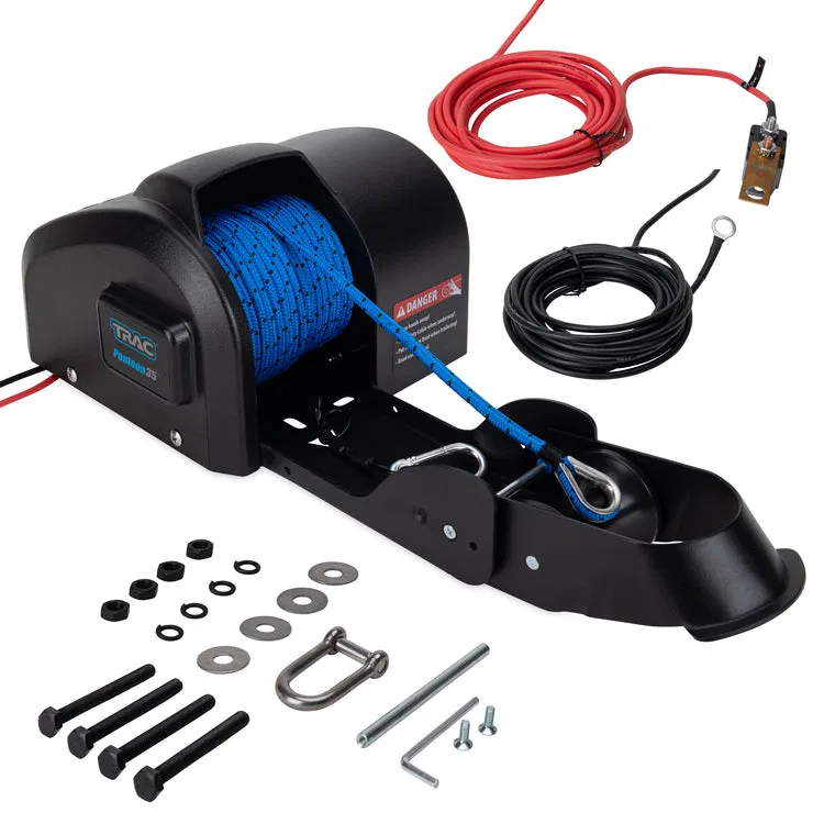 69003 – CAMCO MARINE Anchor Winch, Pontoon 35® Push Button Deploy 12 Volt DC Electric 35 Pound Maximum Anchor Capacit...